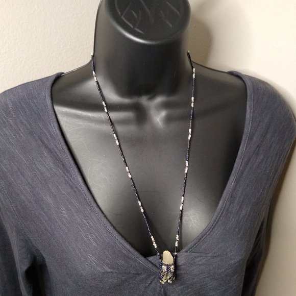 Small Bead And Quartz Crystal Necklace - Picture 2 of 16